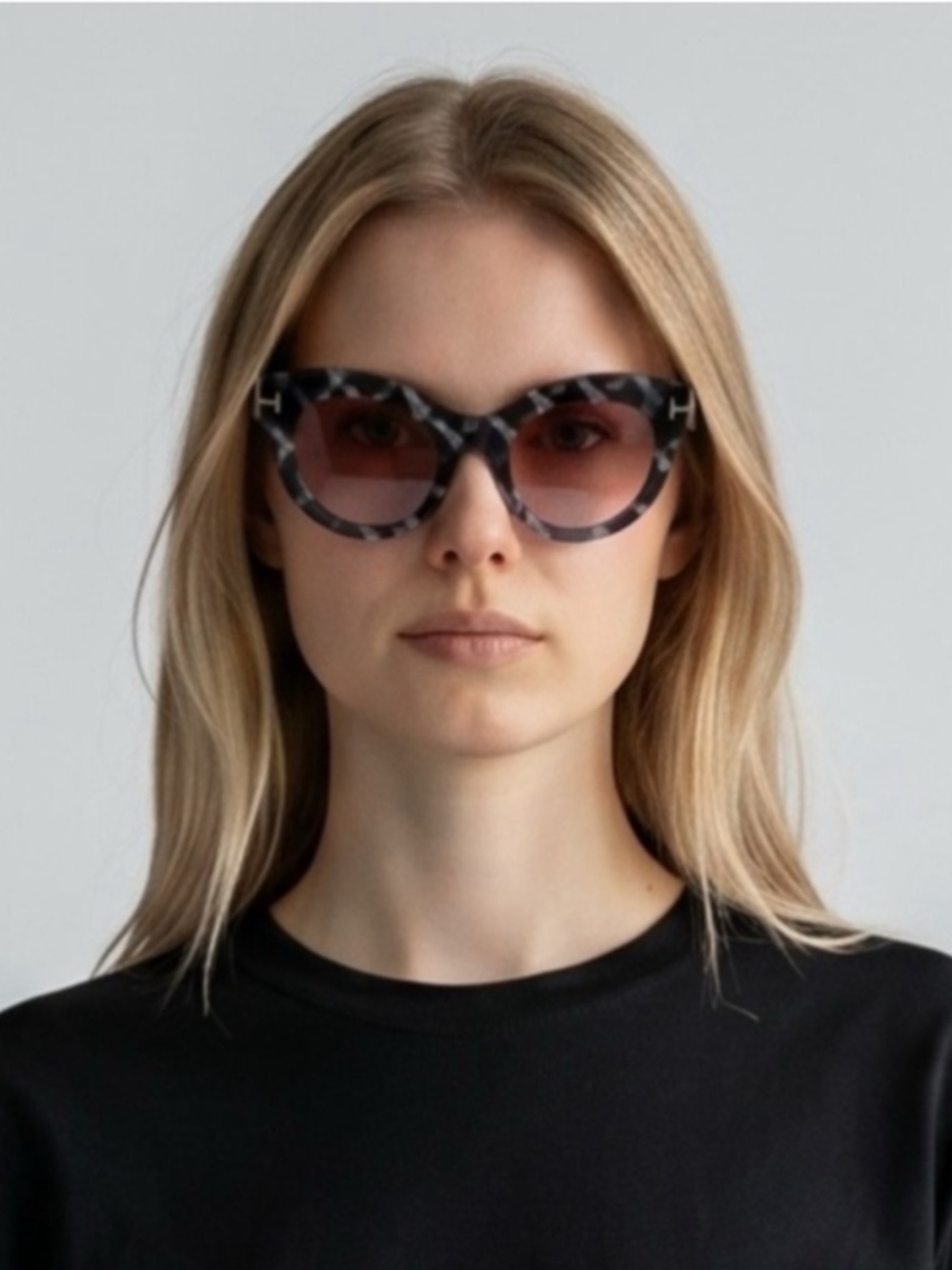 Tom Ford Lucilla Grey Havana/Violet Gradient Sunglasses TF1063